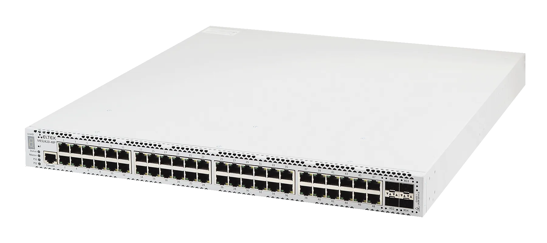 Ethernet-коммутатор MES2420-48P, 48xPoE/PoE+ (1G) + 4x1G/10G SFP+, L3, модульная система питания