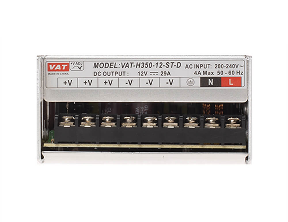 Блок питания 12V, 29,17A, 350W, с вентилятором, VAT (VAT-H350-12-ST-D)
